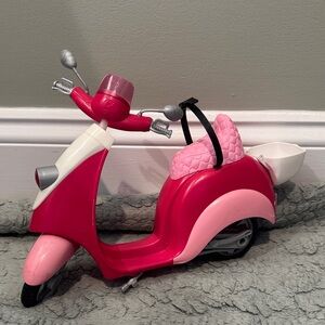 Barbie Pink and White Toy Scooter for dolls